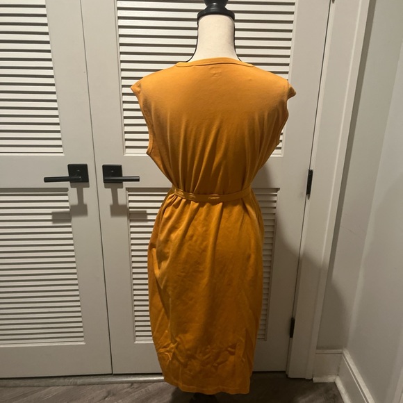Uniqlo Orange Midi Dress with Tie Waist - Picture 6 of 8